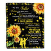 Personalized To My Sister Blanket From Sister Brother A Good Friend Sunflower Sister Birthday Graduation Christmas Customized Bed Fleece Throw Blanket | siriusteestore