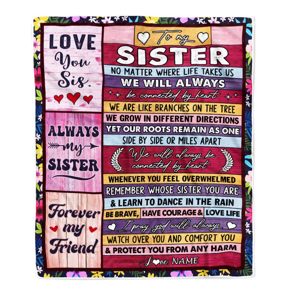 Personalized To My Sister Blanket From Sister Brother Conversation Ability Moon Back Sister Birthday Graduation Christmas Customized Bed Fleece Blanket | siriusteestore