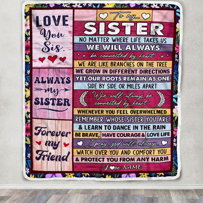 Personalized To My Sister Blanket From Sister Brother Conversation Ability Moon Back Sister Birthday Graduation Christmas Customized Bed Fleece Blanket | siriusteestore