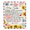 Personalized To My Sister Blanket from Brother Air Mail Letter Braver Stronger Loved Sunflower Sister Birthday Graduation Christmas Customized Fleece Blanket | siriusteestore