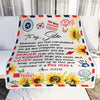 Personalized To My Sister Blanket from Brother Air Mail Letter Braver Stronger Loved Sunflower Sister Birthday Graduation Christmas Customized Fleece Blanket | siriusteestore