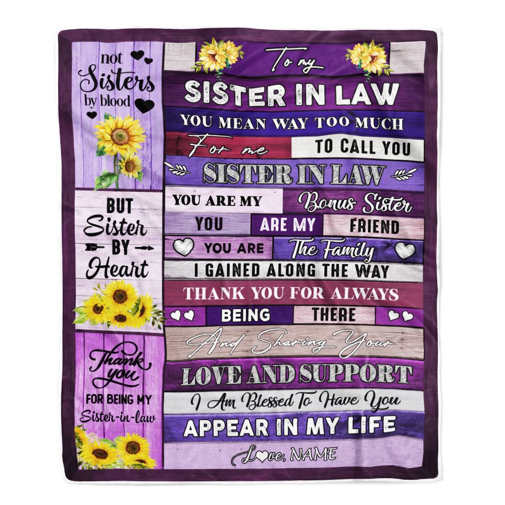 Personalized To My Sister In Law Blanket You Are My Friend Bonus Sister Birthday Wedding Day Thanksgiving Christmas Customized Bed Fleece Throw Blanket | siriusteestore