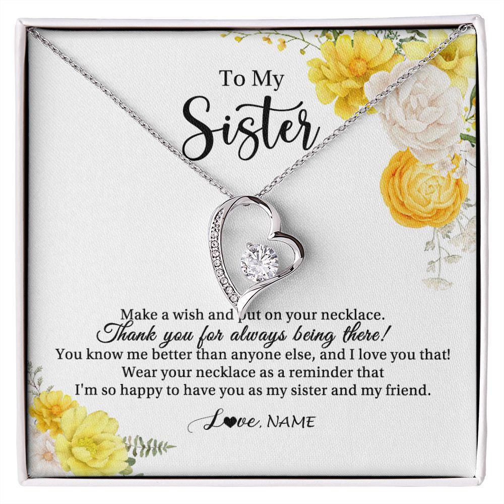 Personalized To My Sister Necklace From Sister My Friend ...