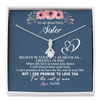 Alluring Beauty Necklace | Personalized To My Sister Necklace from Brother Sister Believe In Yourself Sister Birthday Graduation Christmas Customized Message Card | siriusteestore