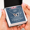 Interlocking Hearts Necklace | Personalized To My Sister Necklace from Brother Sister Believe In Yourself Sister Birthday Graduation Christmas Customized Message Card | siriusteestore