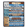 Personalized To My Son Blanket From Mom And Dad Proud Of You I Love You Wood Son Birthday Thanksgiving Christmas Customized Fleece Throw Blanket | siriusteestore