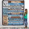 Personalized To My Son Blanket From Mom And Dad Proud Of You I Love You Wood Son Birthday Thanksgiving Christmas Customized Fleece Throw Blanket | siriusteestore