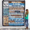 Personalized To My Son Blanket From Mom Dad I Love You Wood Son Birthday Christmas Thanksgiving Graduation Customized Fleece Blanket | siriusteestore