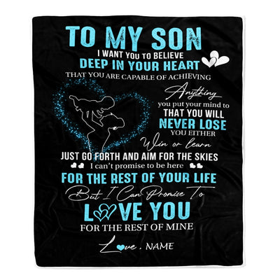 Personalized To My Son Blanket From Mom Promise To Love You Son Birthday Graduation Christmas Customized Bed Fleece Throw Blanket | siriusteestore