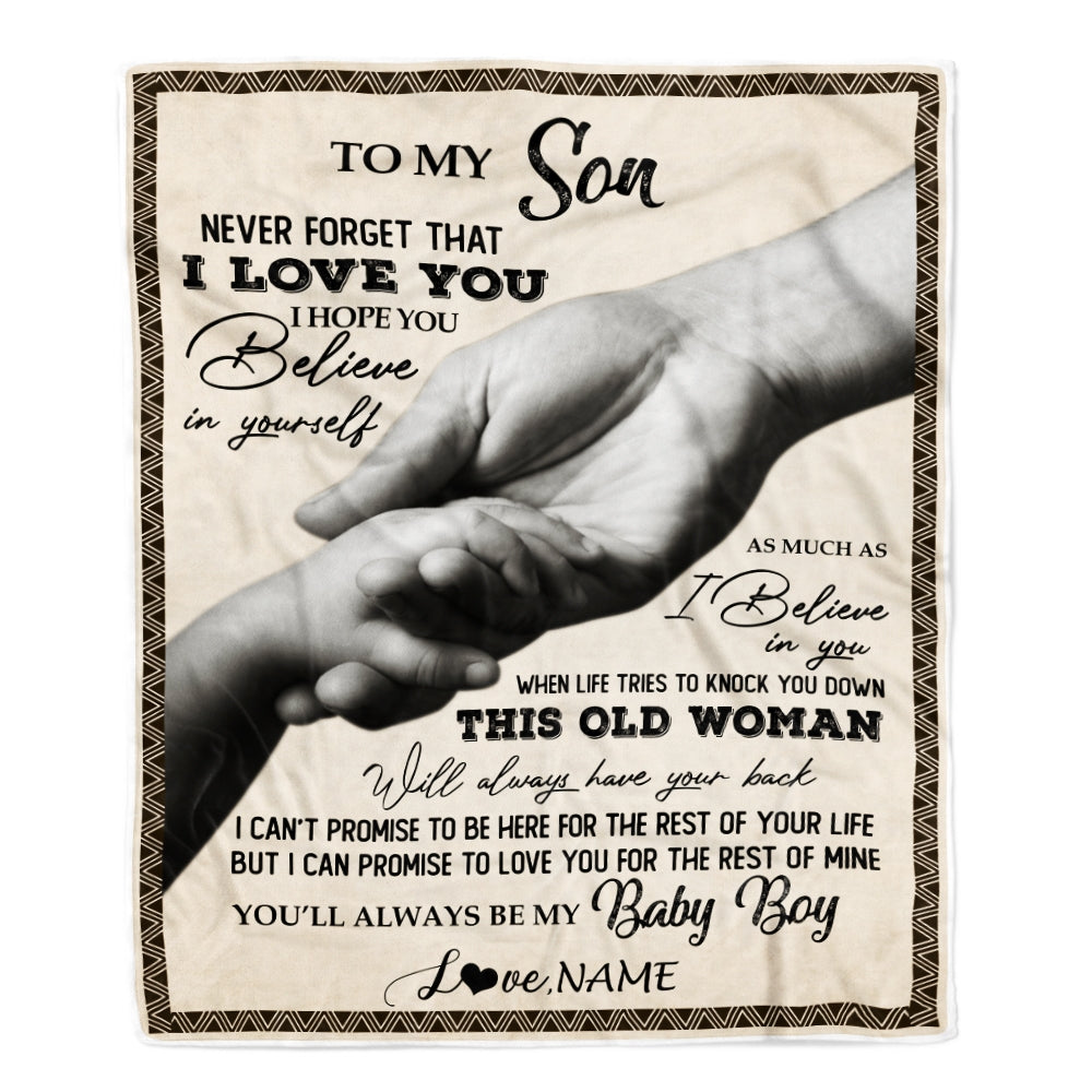 Personalized To My Son From Mom Never Forget That I Love You For Son Great Birthday Thanksgiving Graduation Christmas Bed Quilt Fleece Throw Blanket | siriusteestore