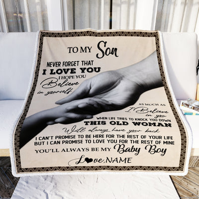 Personalized To My Son From Mom Never Forget That I Love You For Son Great Birthday Thanksgiving Graduation Christmas Bed Quilt Fleece Throw Blanket | siriusteestore