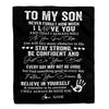Personalized To My Son I Love You Forever From Mom Dad Son Birthday Christmas Thanksgiving Graduation Customized Fleece Blanket | siriusteestore