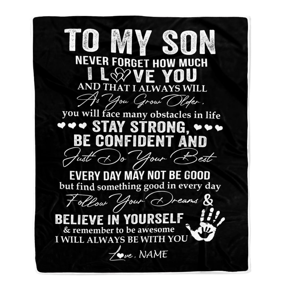 Personalized To My Son I Love You Forever From Mom Dad Son Birthday Christmas Thanksgiving Graduation Customized Fleece Blanket | siriusteestore
