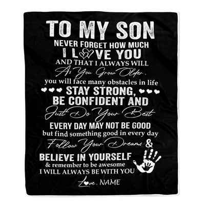 Personalized To My Son I Love You Forever From Mom Dad Son Birthday Christmas Thanksgiving Graduation Customized Fleece Blanket | siriusteestore