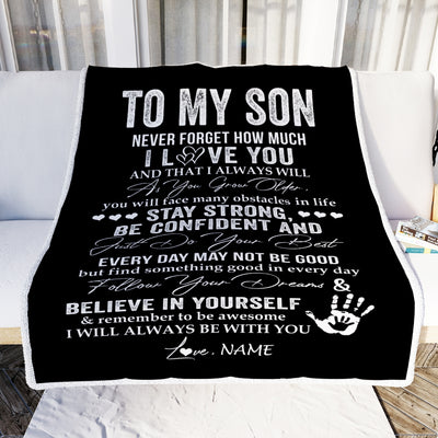 Personalized To My Son I Love You Forever From Mom Dad Son Birthday Christmas Thanksgiving Graduation Customized Fleece Blanket | siriusteestore