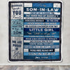 Personalized To My Son In Law Blanket From Mother In Law You're The Love Of Her Life Son In Law Birthday Christmas Father's Day Customized Fleece Blanket | siriusteestore