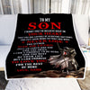 Personalized To My Son Knight Templar Blanket From Dad Father You Will Never Lose Son Birthday Graduation Christmas Customized Bed Fleece Blanket | siriusteestore