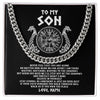 Cuban Link Chain Necklace | Personalized To My Son Necklace Viking Never Feel You Are Alone Odin Scandinavian Norse Runes End Son Birthday Christmas Customized Gift Box Message Card | siriusteestore