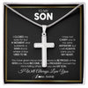 Stainless Cross Necklace | Personalized To My Son Necklace from Mom Mother Fahter Dad I Closed My Eyes For A Moment Son Birthday Graduation Christmas Customized Gift Box Message Card | siriusteestore