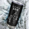 Personalized To My Son Tumbler Viking Stainless Steel Cup Never Feel You Are Alone Scandinavian Runes Viking Son Birthday Christmas Travel Mug | siriusteestore