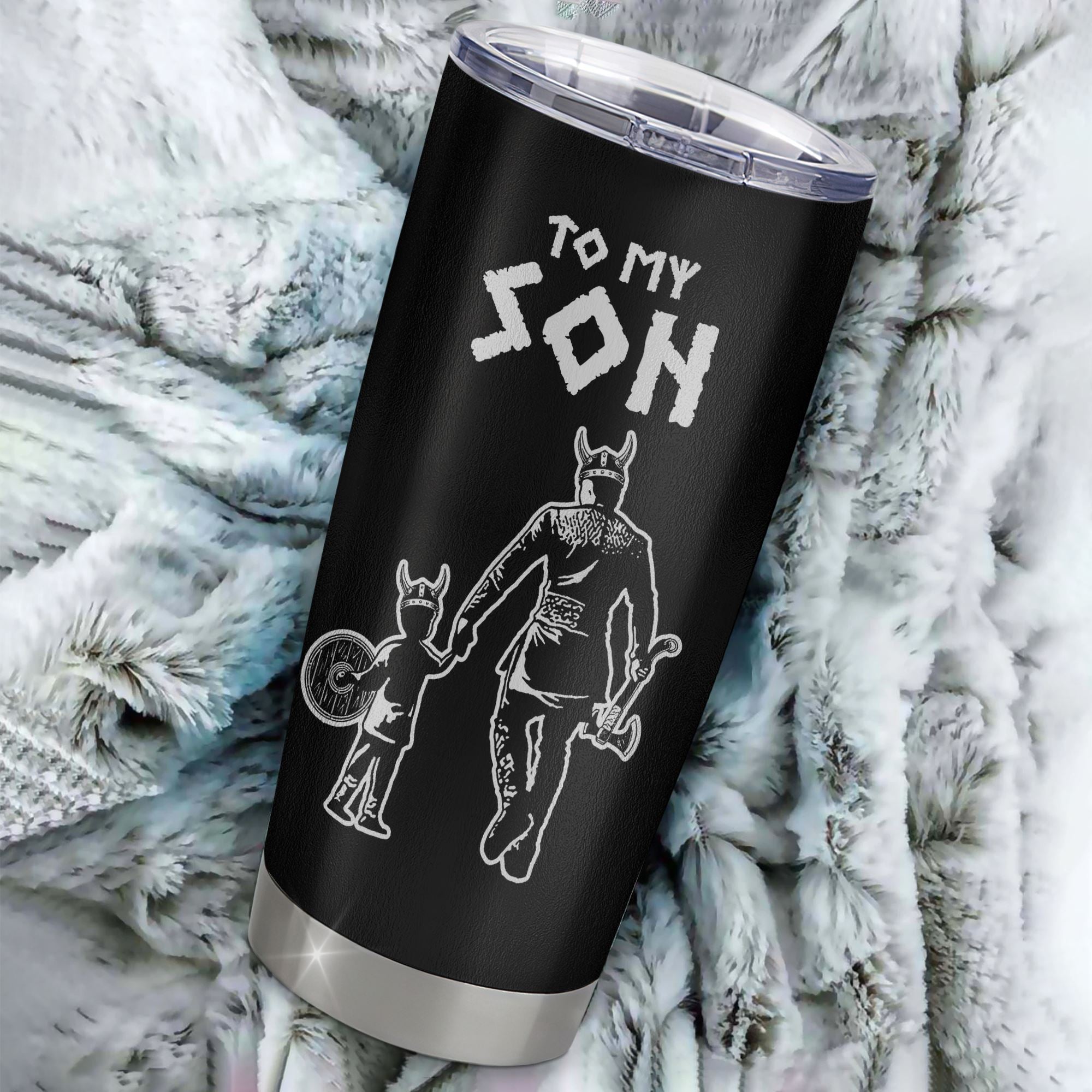 Personalized To My Son Viking Tumbler From Dad Father Stainless Steel Cup Whenever You Feel Overwhelmed Son Birthday Christmas Travel Mug | siriusteestore