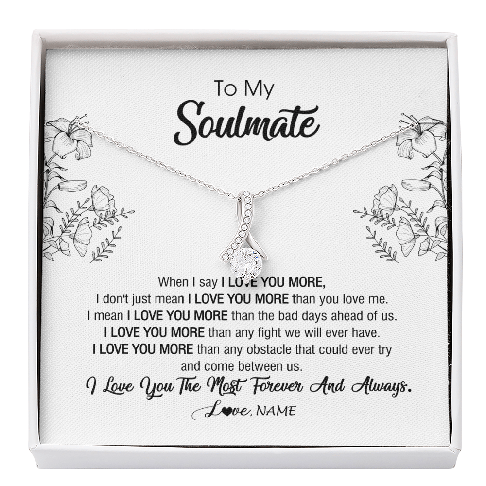 Alluring Beauty Necklace | Personalized To My Soulmate Necklace For Women Future Wife Girlfriend Love You Birthday Anniversary Wedding Valentines Day Christmas Customized Message Card | siriusteestore