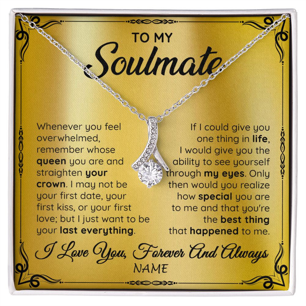 Alluring Beauty Necklace | Personalized To My Soulmate Necklace For Women Hot Wife Romantic From Husband Birthday Anniversary Wedding Valentines Day Customized Gift Box Message Card | siriusteestore