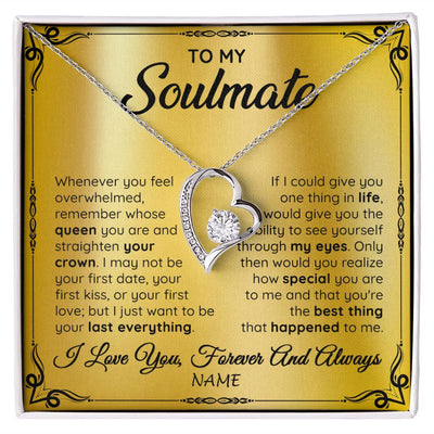 Forever Love Necklace | Personalized To My Soulmate Necklace For Women Hot Wife Romantic From Husband Birthday Anniversary Wedding Valentines Day Customized Gift Box Message Card | siriusteestore