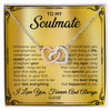 Interlocking Hearts Necklace | Personalized To My Soulmate Necklace For Women Hot Wife Romantic From Husband Birthday Anniversary Wedding Valentines Day Customized Gift Box Message Card | siriusteestore