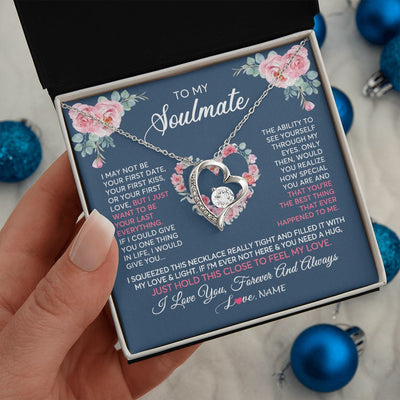 Forever Love Necklace | Personalized To My Soulmate Necklace I Love You Romantic For Girlfriend Future Wife Anniversary Wedding Birthday Christmas Customized Gift Box Message Card | siriusteestore
