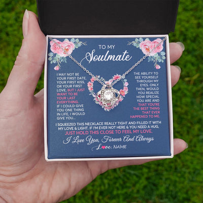 Love Knot Necklace | Personalized To My Soulmate Necklace I Love You Romantic For Girlfriend Future Wife Anniversary Wedding Birthday Christmas Customized Gift Box Message Card | siriusteestore