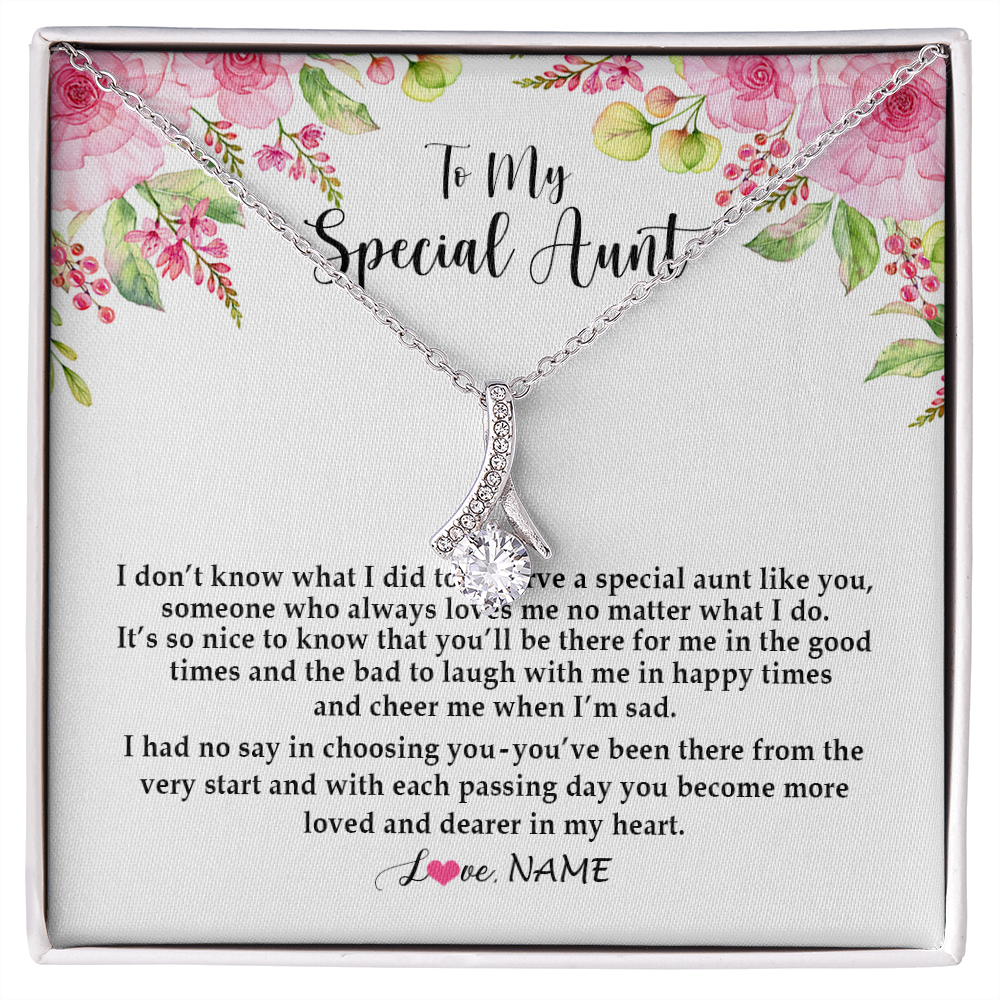 Alluring Beauty Necklace | Personalized To My Special Aunt Necklace From Niece Nephew Deserve A Special Aunt Pendant Birthday Monthers Day Christmas Customized Gift Box Message Card | siriusteestore