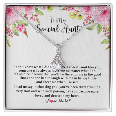 Alluring Beauty Necklace | Personalized To My Special Aunt Necklace From Niece Nephew Deserve A Special Aunt Pendant Birthday Monthers Day Christmas Customized Gift Box Message Card | siriusteestore