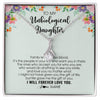 Alluring Beauty Necklace | Personalized To My Unbiological Daughter Necklace Family Isn't Always Blood Bonus Daughter Stepdaughter Birthday Christmas Customized Gift Box Message Card | siriusteestore