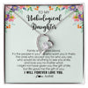 Forever Love Necklace | Personalized To My Unbiological Daughter Necklace Family Isn't Always Blood Bonus Daughter Stepdaughter Birthday Christmas Customized Gift Box Message Card | siriusteestore