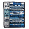 Personalized To My Uncle Blanket From Niece Nephew Wood Everything I Am You Helped Me To Be Uncle Birthday Fathers Day Christmas Customized Fleece Blanket | siriusteestore