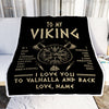 Personalized To My Viking Blanket Husband From Wife I Love You to Valhalla Husband Fiancee Boyfriend Men Birthday Anniversary Customized Fleece Throw Blanket | siriusteestore