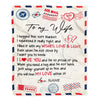 Personalized To My Wife Blanket From Husband Air Mail Letter I Love You Wife For Her Birthday Wedding Anniversary Valentines Day Fleece Throw Blanket | siriusteestore