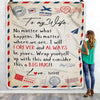 Personalized To My Wife Blanket From Husband Big Hug Air Mail Letter Wife Birthday Anniversary Wedding Valentine's Day Christmas Gift Bed Fleece Throw Blanket | siriusteestore