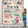 Personalized To My Wife Blanket From Husband Floral Air Mail Letter I Love You Wife For Her Birthday Wedding Anniversary Valentines Day Fleece Blanket | siriusteestore