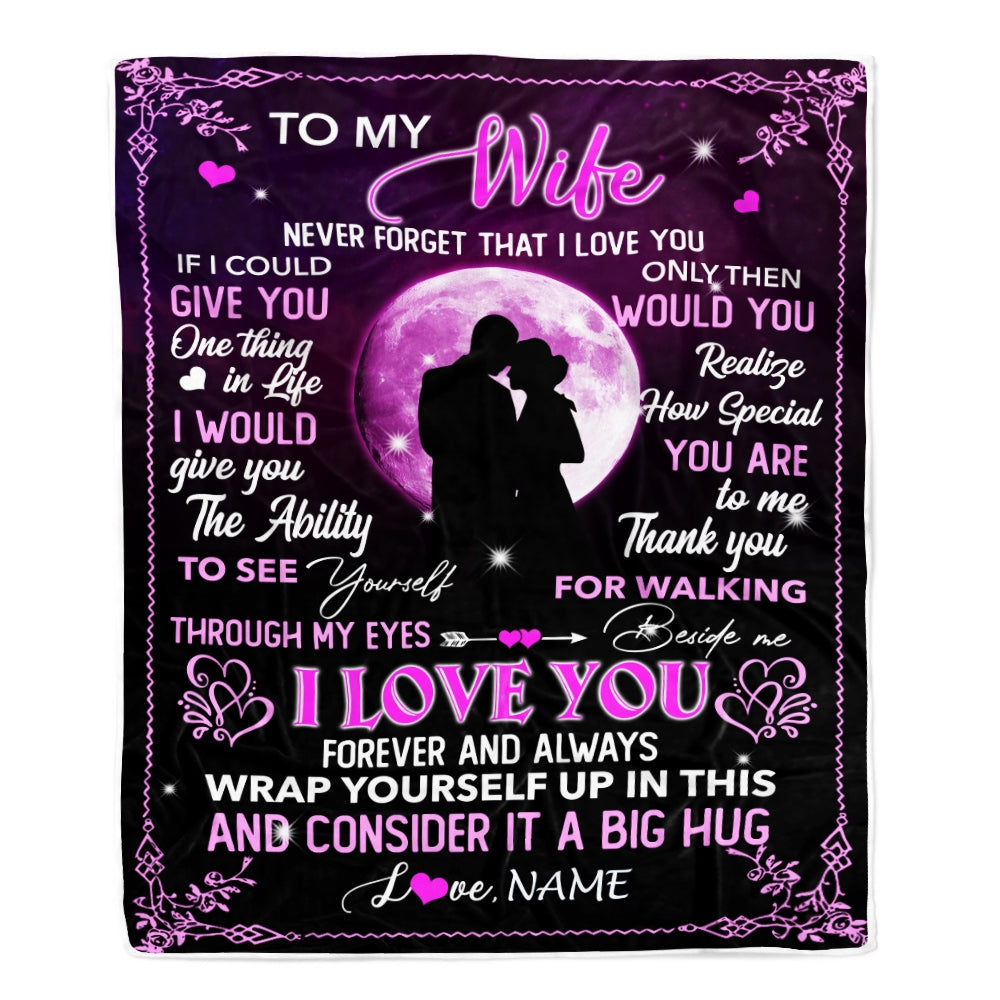 Personalized To My Wife Blanket From Husband I Love You Forever And Always Wife Valentine Christmas Wedding Anniversary Customized Fleece Blanket | siriusteestore