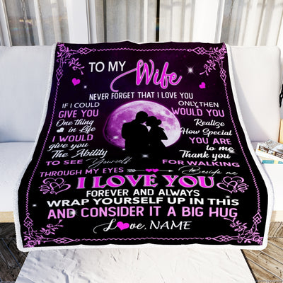Personalized To My Wife Blanket From Husband I Love You Forever And Always Wife Valentine Christmas Wedding Anniversary Customized Fleece Blanket | siriusteestore