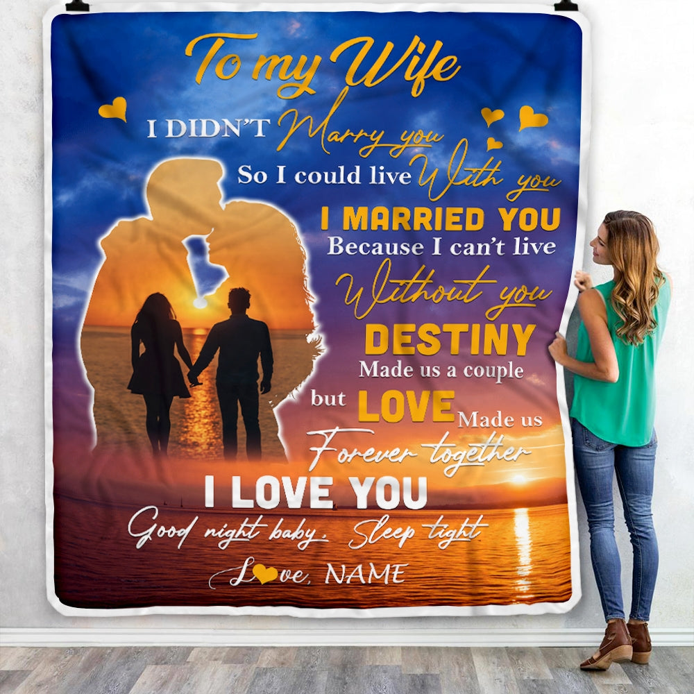 Personalized To My Wife Blanket From Husband Love Made Us Forever Together Wife Valentines Day Birthday Wedding Anniversary Christmas Fleece Blanket | siriusteestore