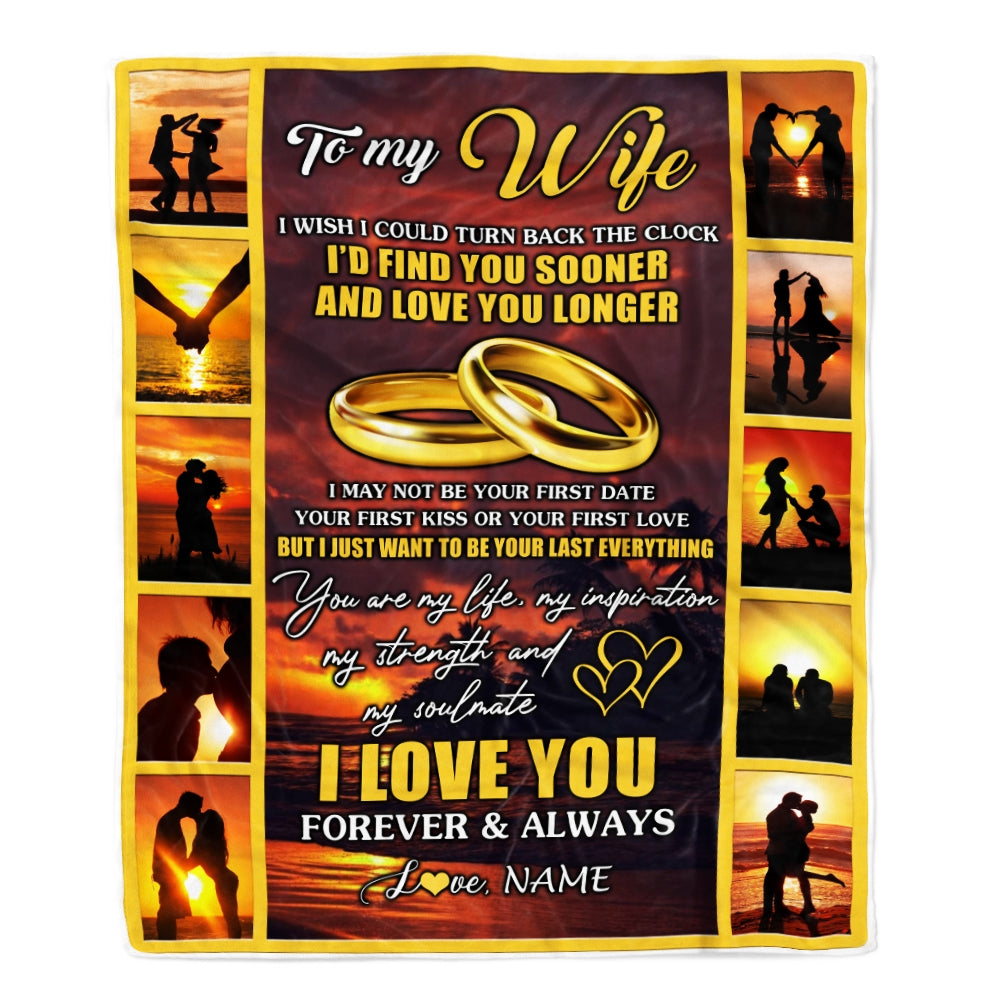 Personalized To My Wife Blanket From Husband Name Sunset I Love You Birthday Anniversary Wedding Valentine's Day Christmas Gift Bed Quilt Fleece Throw Blanket | siriusteestore