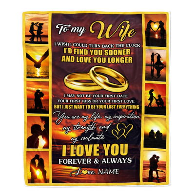Personalized To My Wife Blanket From Husband Name Sunset I Love You Birthday Anniversary Wedding Valentine's Day Christmas Gift Bed Quilt Fleece Throw Blanket | siriusteestore
