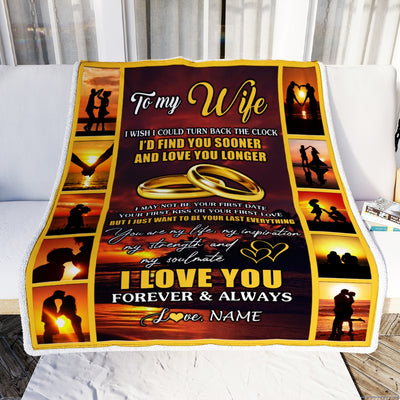 Personalized To My Wife Blanket From Husband Name Sunset I Love You Birthday Anniversary Wedding Valentine's Day Christmas Gift Bed Quilt Fleece Throw Blanket | siriusteestore