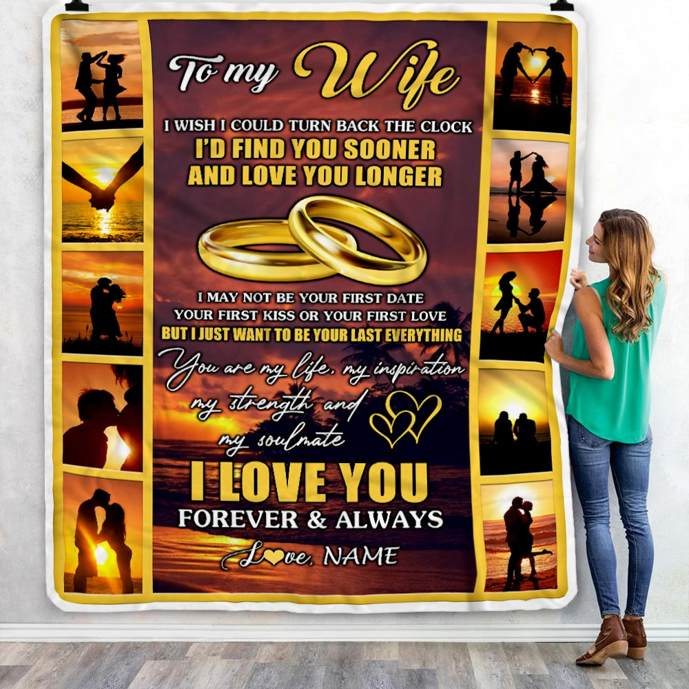 Personalized To My Wife Blanket From Husband Name Sunset I Love You Birthday Anniversary Wedding Valentine's Day Christmas Gift Bed Quilt Fleece Throw Blanket | siriusteestore