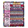 Personalized To My Wife Blanket From Husband Romantic I Love You Gifts For Wife Anniversary Valentines Wedding Christmas Customized Fleece Throw Blanket | siriusteestore