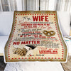 Personalized To My Wife Blanket From Husband Sometimes It's Hard To Find Words Love Wife Valentine's Birthday Wedding Anniversary Christmas Fleece Blanket | siriusteestore