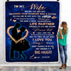 Personalized To My Wife Blanket From Husband Thank you It A Big Hug Wife Anniversary Wedding Day Valentines Day Wedding Christmas Fleece Throw Blanket | siriusteestore